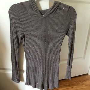 Vocal Rhinestone hooded sweater